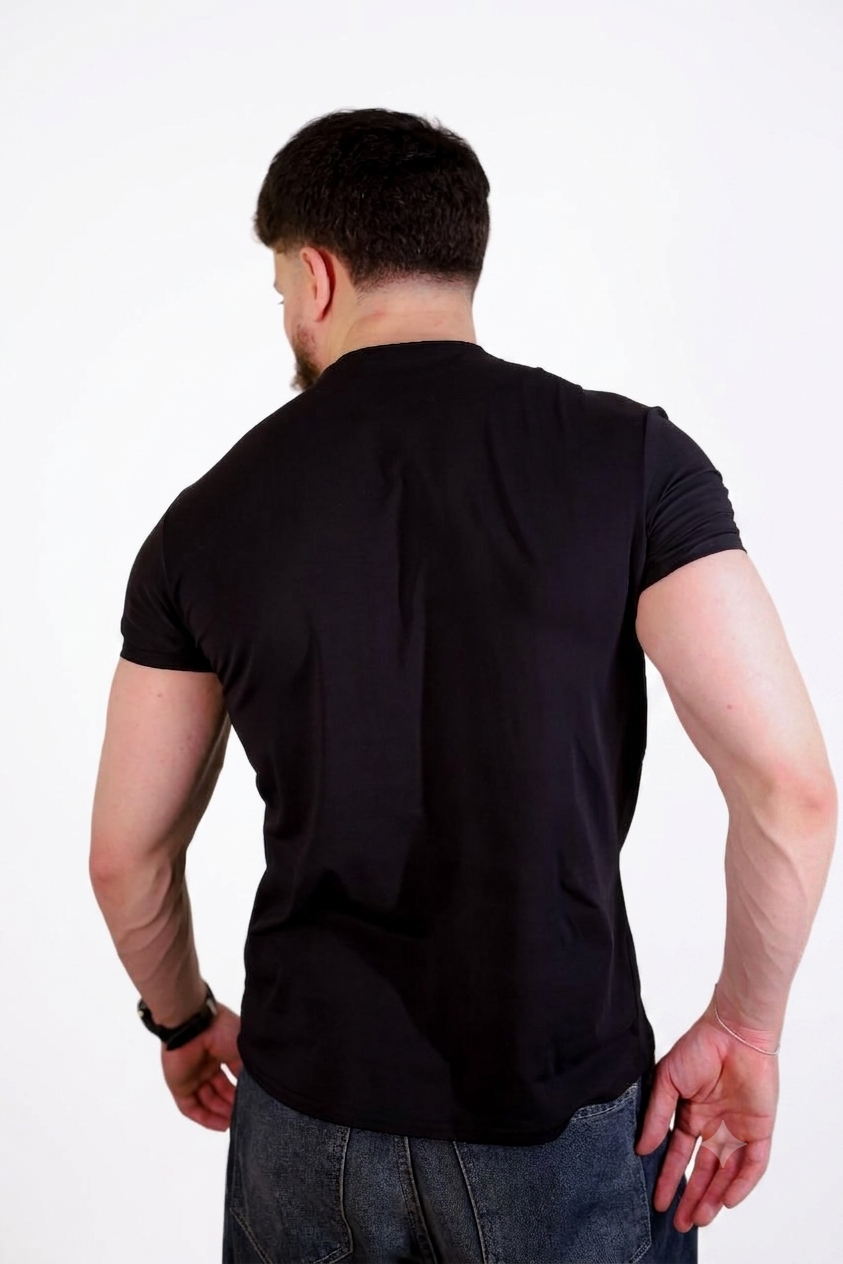 Black Crew Neck Basic Tee